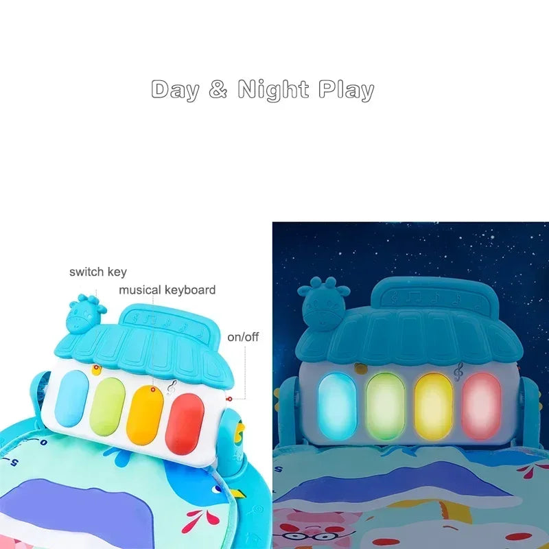 Baby Activity Gym Rack Early Education 0-36 Months Toy Gifts Musical Newborn Piano Keyboard Crawling Blanket Pedal Play Mat