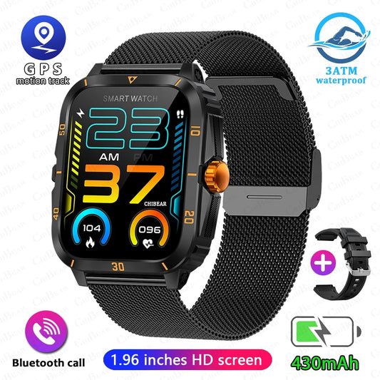 Outdoor GPS Smart Watch Men 1.95" Screen 3ATM Waterproof Watch Bluetooth Call Smartwatch GPS Motion Trajectory for HAWEI XIAOMI