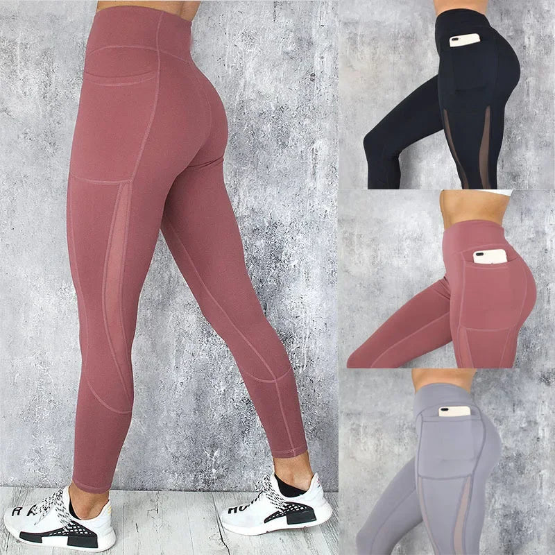 Sportswear Woman Gym Leggings Pocketed Yoga Pants Fitness Running Pants Stretchy Sportswear plus Size Sports Gym Pant for Women