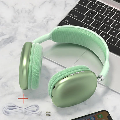 Wireless Headphones Bluetooth Headset with Mic Noise Cancelling Headsets Stereo Sound Earbuds Sports Headphones Supports TF