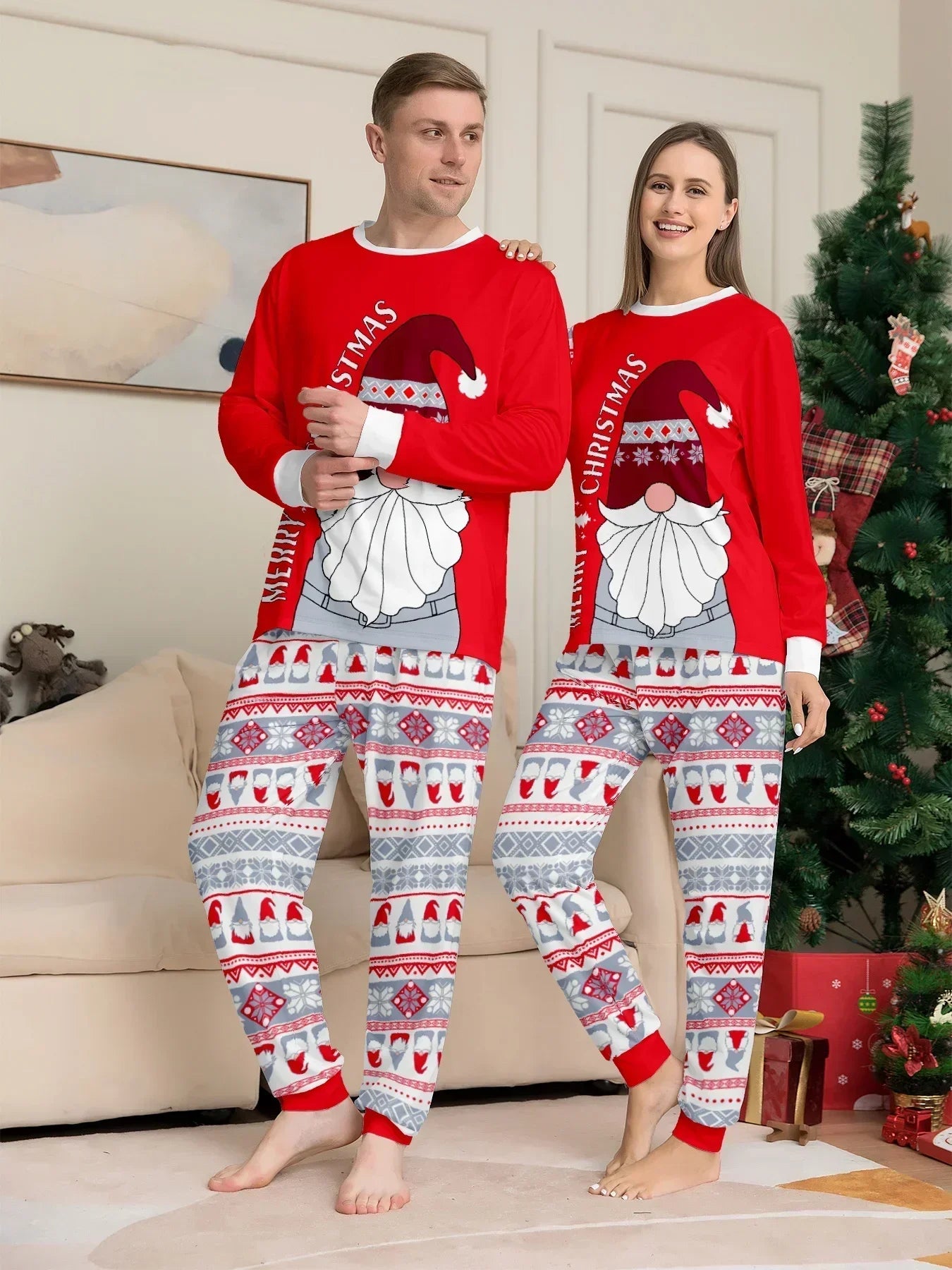 Merry Christmas Santa Claus Print Parent-Child Matching Pajamas Set Soft Cute Boys Girls Clothing Sets Pyjamas Xmas Family Look