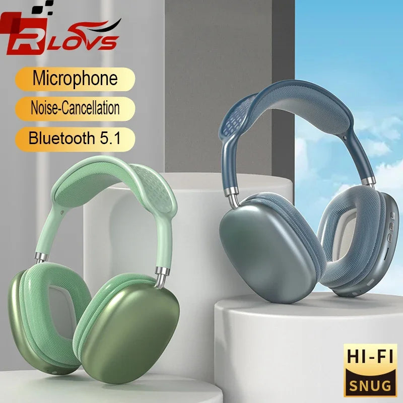 Wireless Headphones Bluetooth Headset with Mic Noise Cancelling Headsets Stereo Sound Earbuds Sports Headphones Supports TF