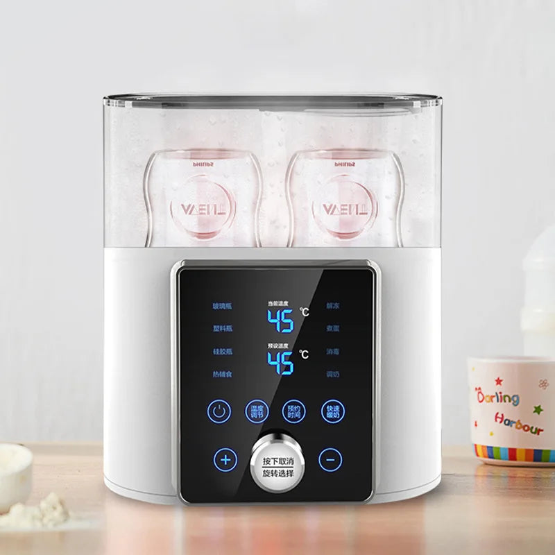 Multi Function Baby Bottle Warmer Heater Sterilizer 8-In-1 Fast Milk Warmer with Timer Breast Milk or Formula Fits 2 Bottles