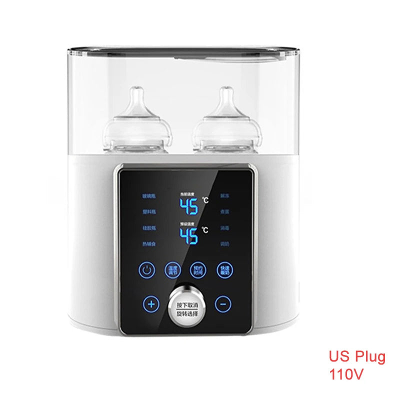 Multi Function Baby Bottle Warmer Heater Sterilizer 8-In-1 Fast Milk Warmer with Timer Breast Milk or Formula Fits 2 Bottles