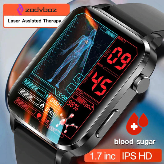 Painless Non-Invasive Blood Sugar Smart Watch Men Laser Treatment Health Blood Pressure Sport Smartwatch Women Glucometer Watch